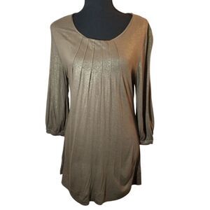 Women's Olive/gold metallic blouse  c1